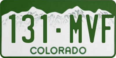 CO license plate 131MVF
