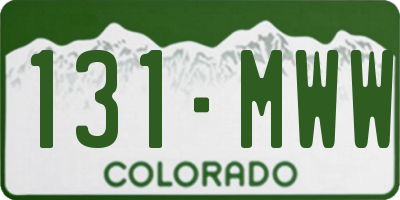 CO license plate 131MWW