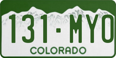 CO license plate 131MYO