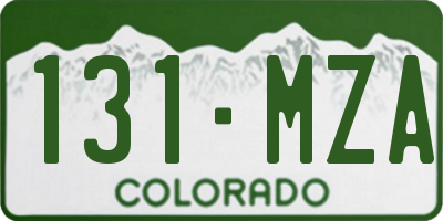 CO license plate 131MZA