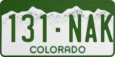 CO license plate 131NAK