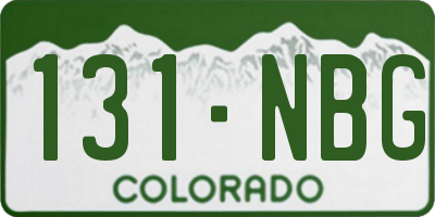 CO license plate 131NBG