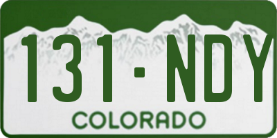 CO license plate 131NDY