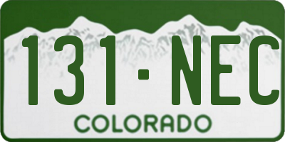 CO license plate 131NEC