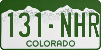 CO license plate 131NHR