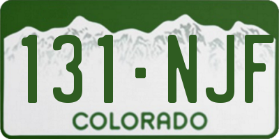 CO license plate 131NJF