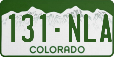 CO license plate 131NLA