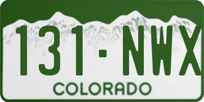 CO license plate 131NWX