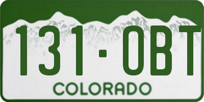 CO license plate 131OBT