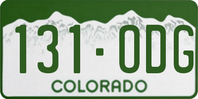 CO license plate 131ODG