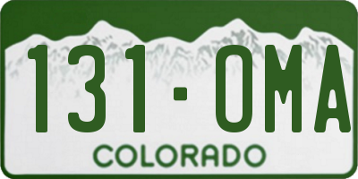 CO license plate 131OMA