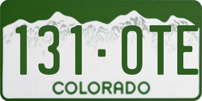 CO license plate 131OTE