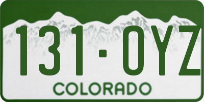 CO license plate 131OYZ