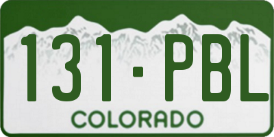 CO license plate 131PBL