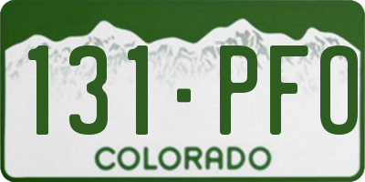 CO license plate 131PFO