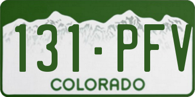 CO license plate 131PFV
