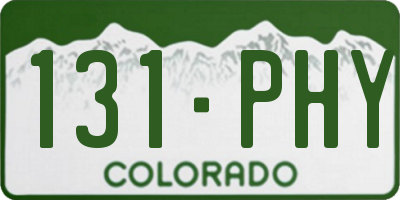CO license plate 131PHY