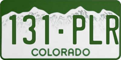 CO license plate 131PLR