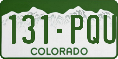 CO license plate 131PQU