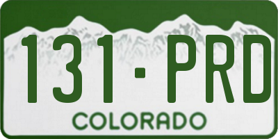 CO license plate 131PRD