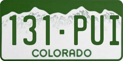 CO license plate 131PUI