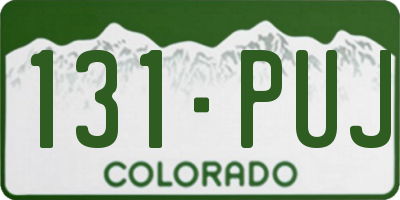 CO license plate 131PUJ