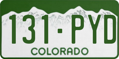 CO license plate 131PYD