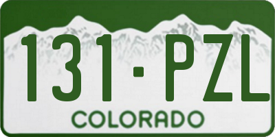 CO license plate 131PZL