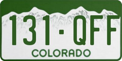 CO license plate 131QFF