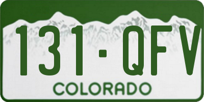 CO license plate 131QFV