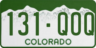 CO license plate 131QOQ