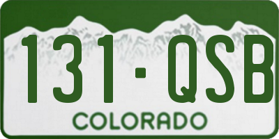 CO license plate 131QSB