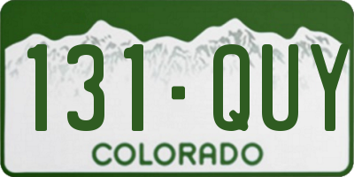 CO license plate 131QUY