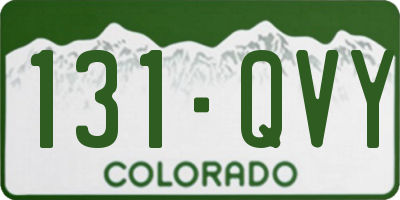 CO license plate 131QVY