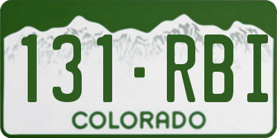 CO license plate 131RBI