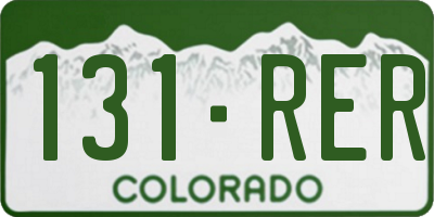 CO license plate 131RER