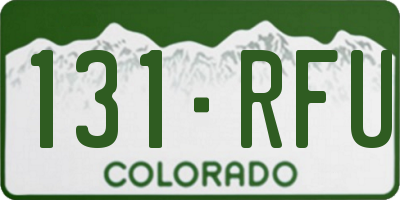 CO license plate 131RFU
