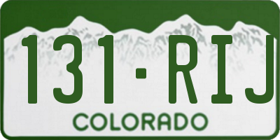 CO license plate 131RIJ