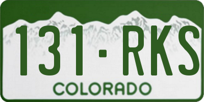 CO license plate 131RKS