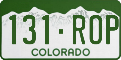 CO license plate 131ROP