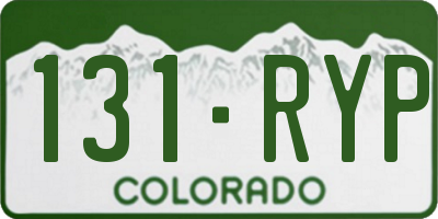 CO license plate 131RYP