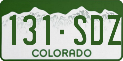 CO license plate 131SDZ