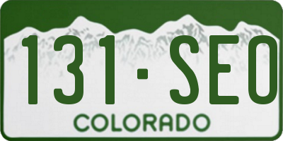 CO license plate 131SEO
