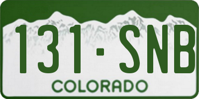 CO license plate 131SNB