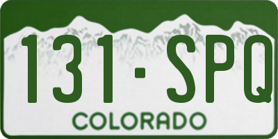 CO license plate 131SPQ