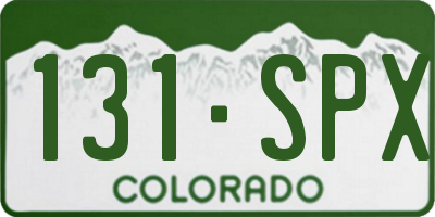 CO license plate 131SPX
