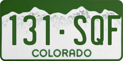 CO license plate 131SQF