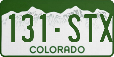 CO license plate 131STX