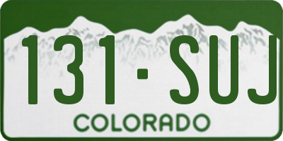 CO license plate 131SUJ