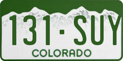 CO license plate 131SUY